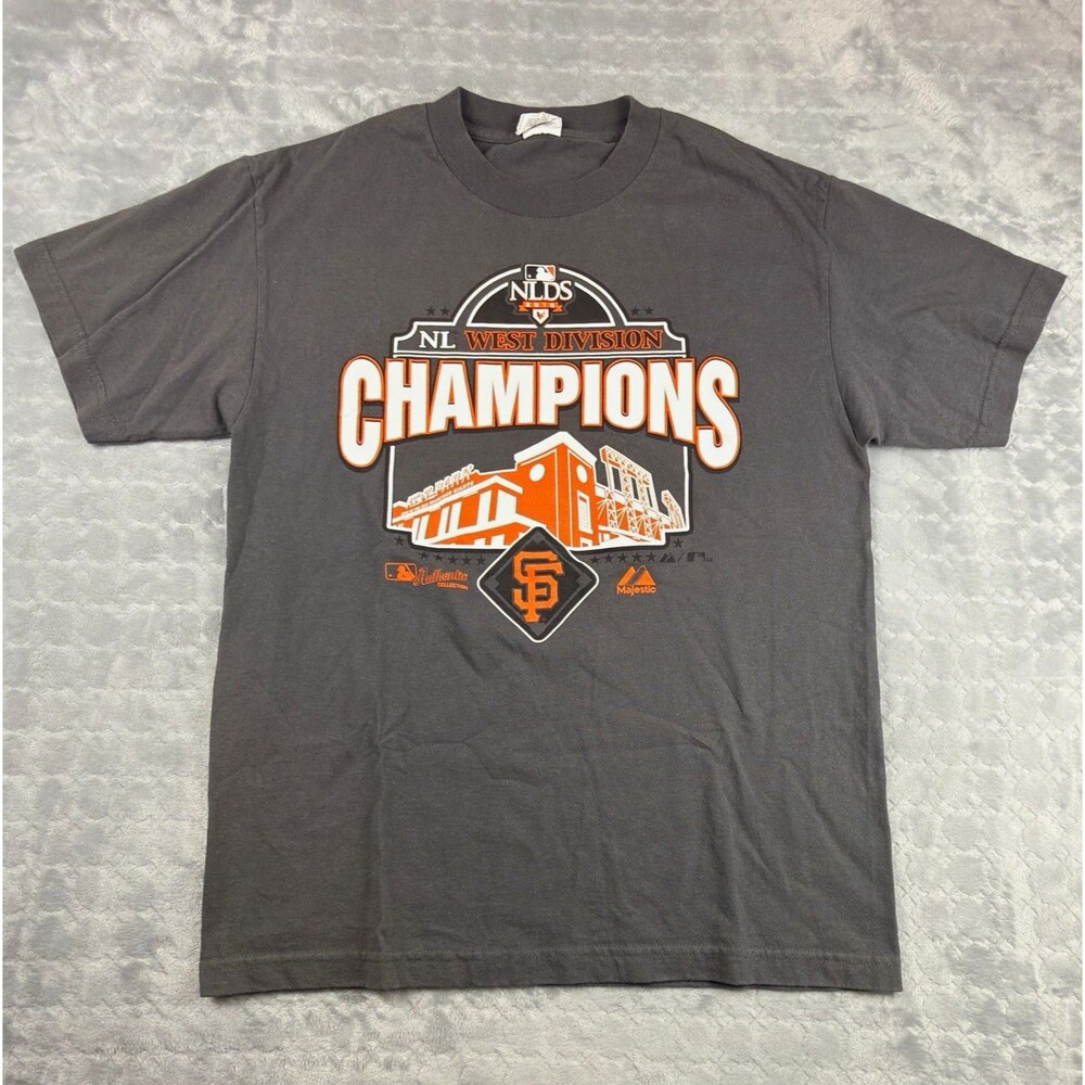 Alstyle Apparel & Activewear SF Giants NL West Champions Mens M Gray T Shirt